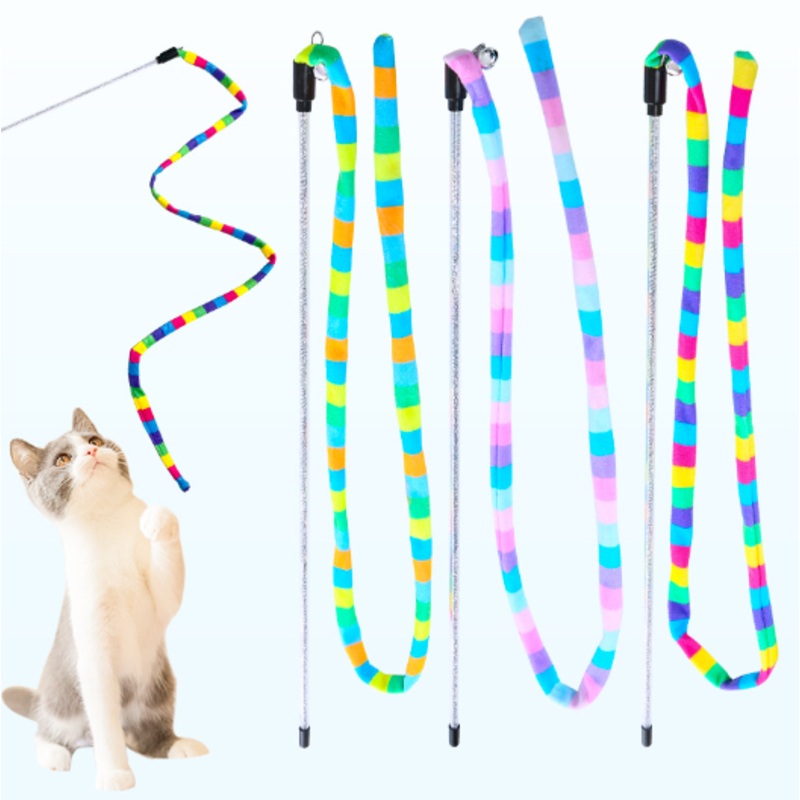 Rainbow Tail Cat Teaser Toy