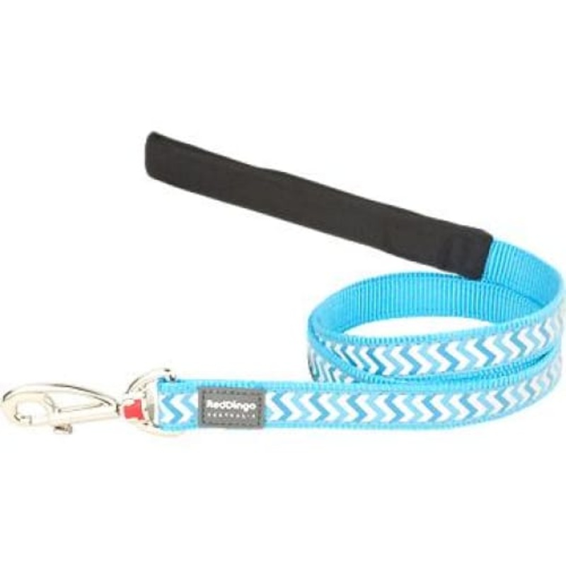 Red Dingo Fixed Reflective Ziggy Turquoise Dog Lead (4 Sizes)