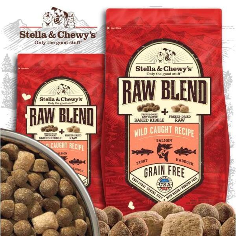 [15% OFF] Stella & Chewy’s Raw Blend Wild-Caught Recipe Kibble Dry Dog Food (2 Sizes)