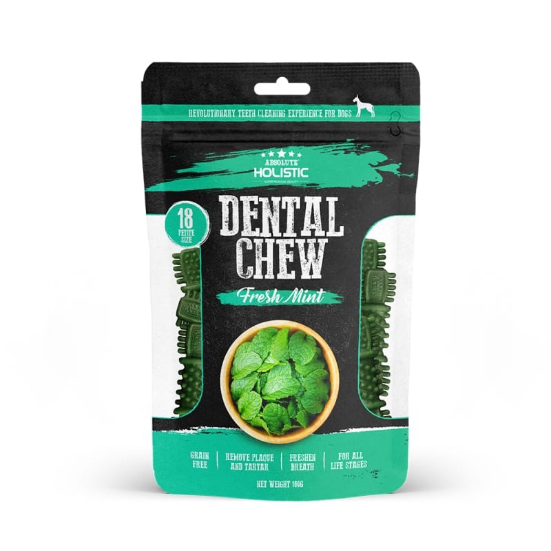 [2 FOR $13.20 | 39% OFF] Absolute Holistic Fresh Mint Value Pack Dental Dog Chew 160g