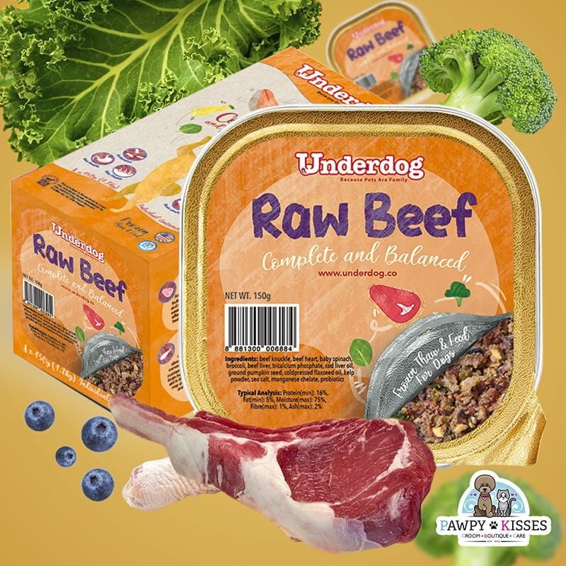 Underdog Raw Beef Fresh Frozen Dog Food 1.2kg / 3kg