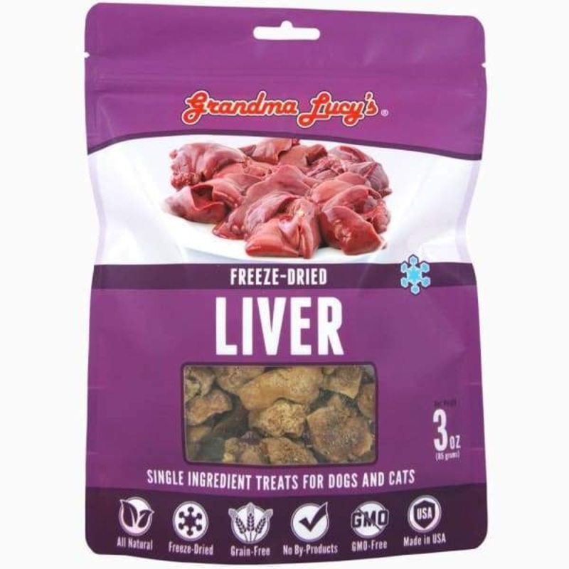 [10% OFF] Grandma Lucy’s Singles Chicken Liver Freeze-Dried Cat & Dog Treats 2.5oz