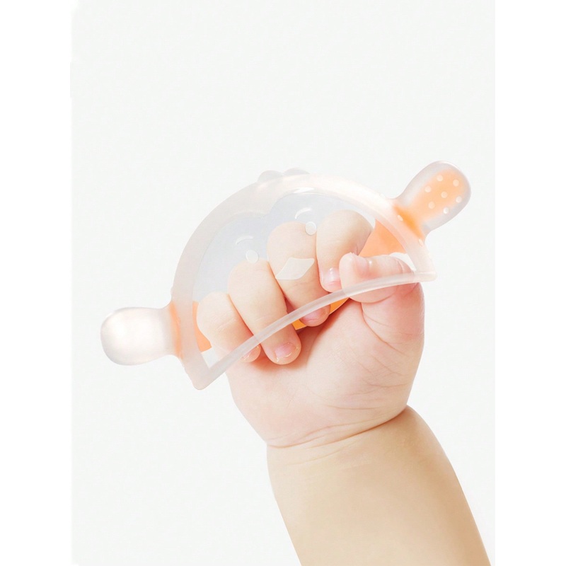 1 Pc Baby Orange Day And Night  Silicone Penguin Teether Nursing Glove With Dust-Proof Storage Box Light Weight Anti Eating Hands No Dirt Clean Teething Toy