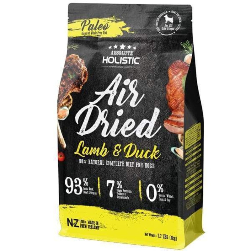 [2 FOR $119.90 | 38% OFF] Absolute Holistic Air-Dried Lamb & Duck Dog Food 1kg
