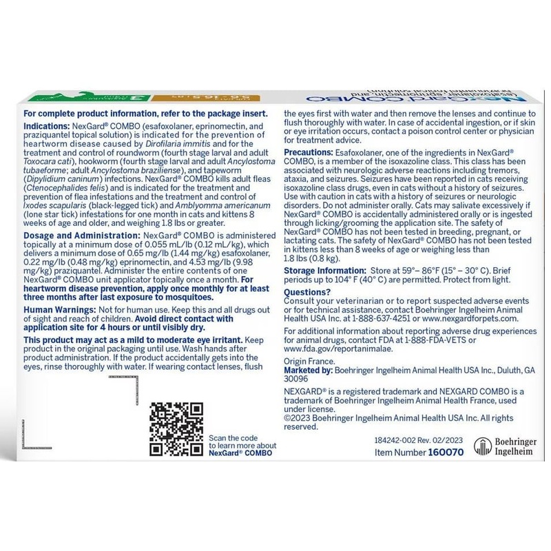 Rx Nexgard Combo Topical for Cats, 5.6-16.5lbs, 3pk