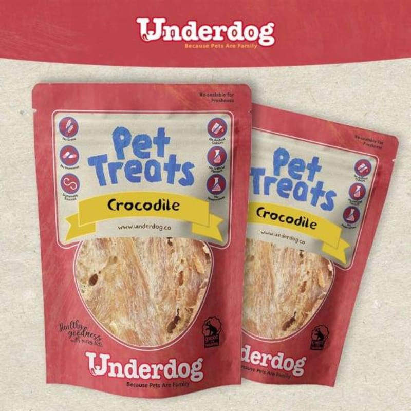 Underdog Crocodile Air Dried Dog Treats 60g