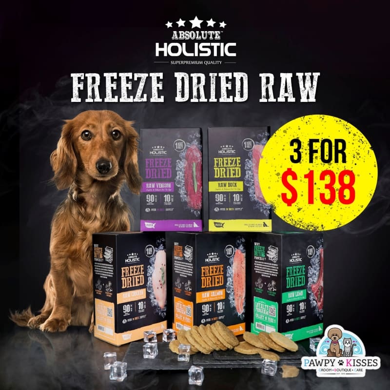 [3 FOR $138 | MIX & MATCH] Absolute Holistic Freeze Dried Raw Dog Food 14oz