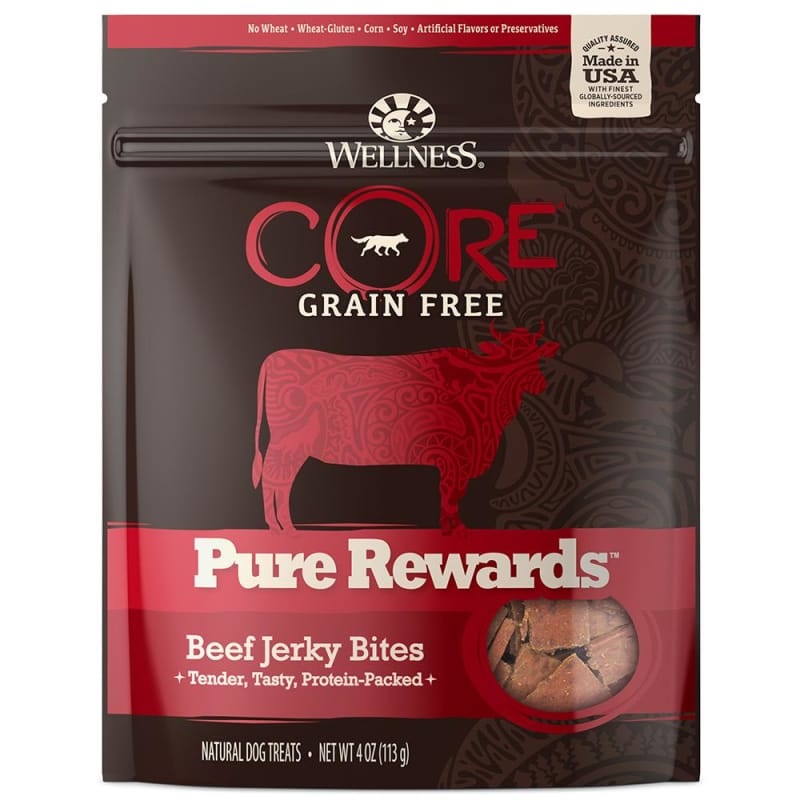 [20% OFF] Wellness Core Pure Rewards Beef Jerky Bites Dog Treats 4oz