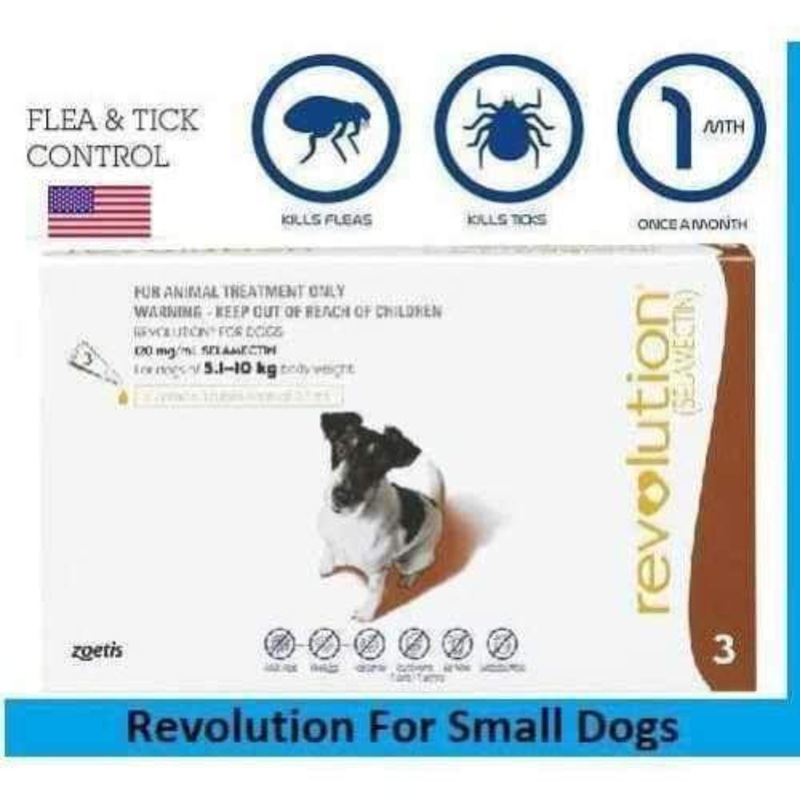 Zoetis Revolution For Small Dogs 5.1-10kg, Pack of 3