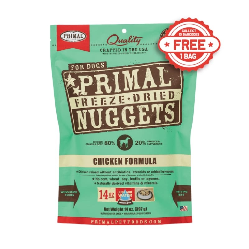 [2 FOR $118.90] Primal Chicken Freeze Dried Raw Dog Food 14oz