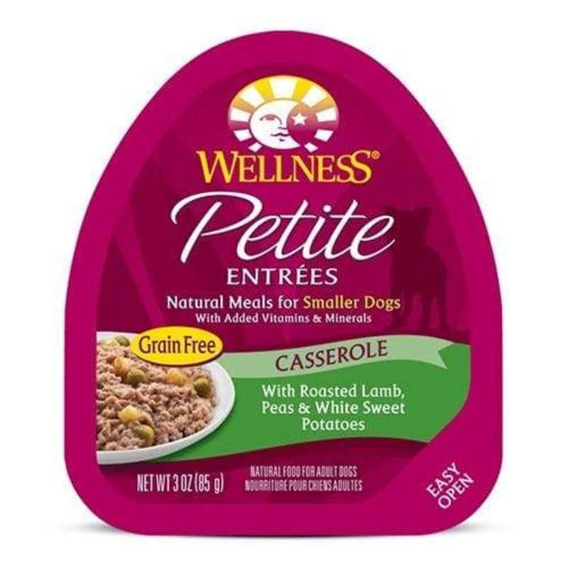 Wellness Small Breed Petite Entrees Roasted Lamb, Peas & White Potatoes Casserole Wet Dog Food 3oz