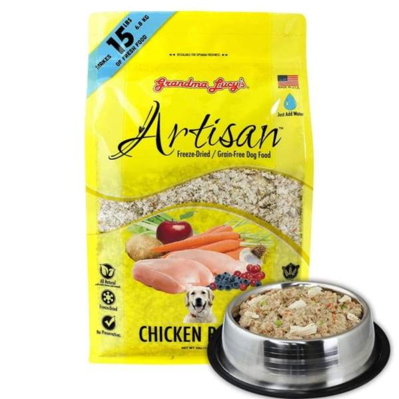 [10% OFF] Grandma Lucy’s Artisan Chicken Freeze Dried Grain Free Dog Food 3lbs