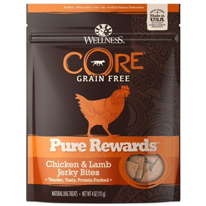 [20% OFF] Wellness Core Pure Rewards Chicken & Lamb Jerky Bites Dog Treats 4oz