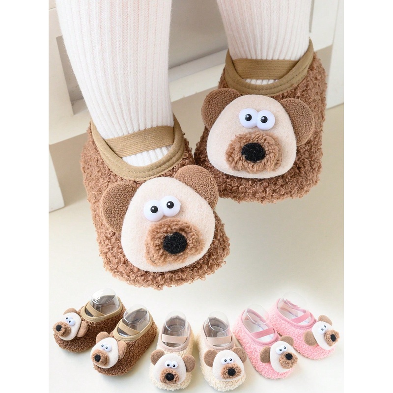 1 Pair Autumn/Winter New Kids Baby Anti-Slip Fluffy Puppy Design Thicken Floor Leg Warmers, Soft Cute Puppy Leg Warmers Perfect For Indoors, Daily Wear & Gatherings