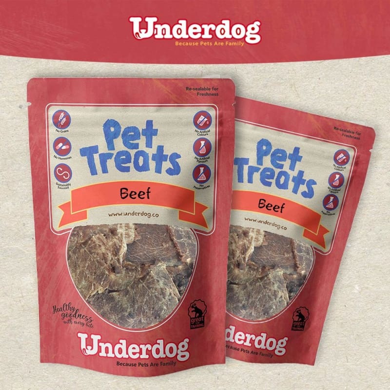 Underdog Beef Air Dried Dog Treats 80g