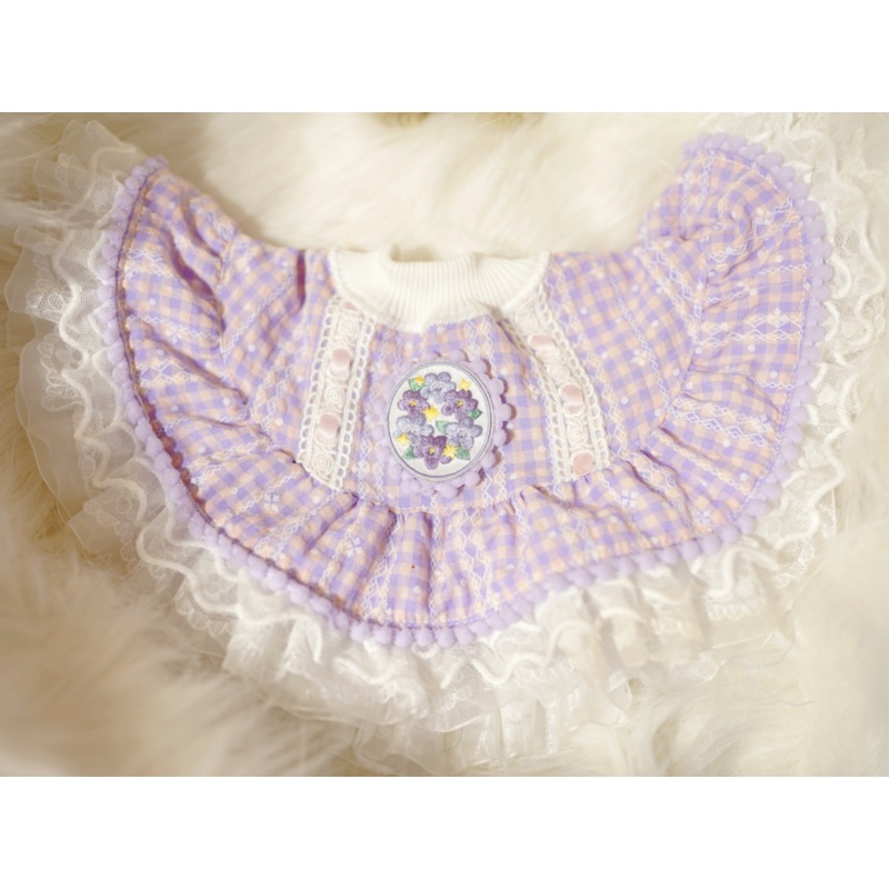 B.Bing Silk Print&Embroidery Bib Soda Violet
