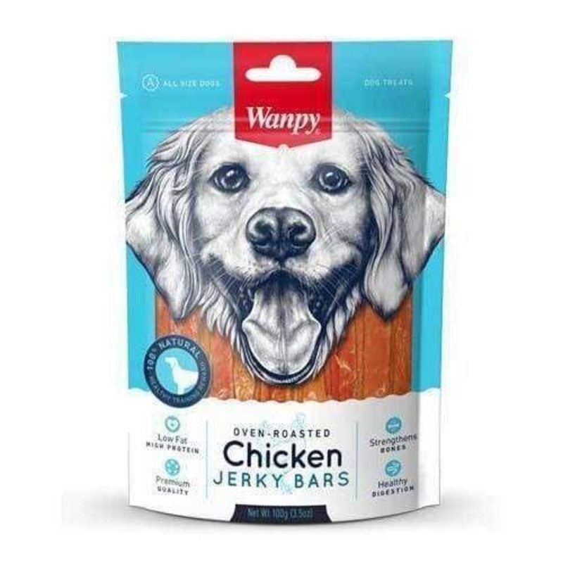 Wanpy Oven-Roasted Chicken Bars Dog Treats 100g
