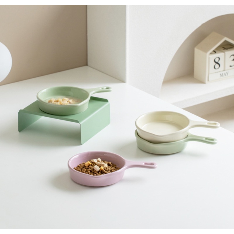 Coated Steel Pet Bowl Stand|Cream|Violet|Sage