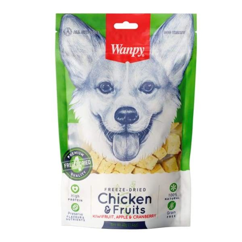 Wanpy Chicken & Fruits Freeze Dried Dog Treats 40g