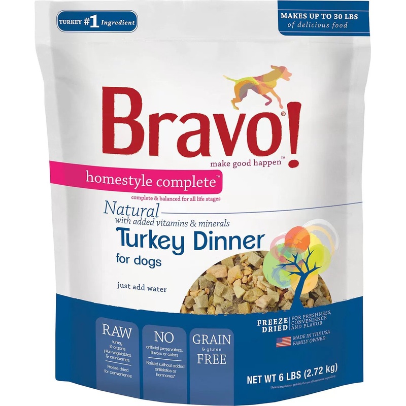 Bravo Homestyle Complete Natural Turkey Dinner for Dogs 2lb