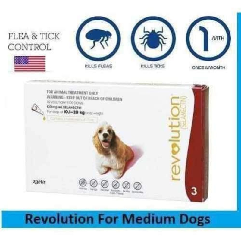 Zoetis Revolution For Medium Dogs 10.1-20kg, Pack of 3
