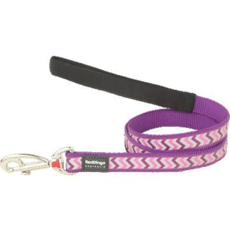 Red Dingo Fixed Reflective Ziggy Purple Dog Lead (4 Sizes)