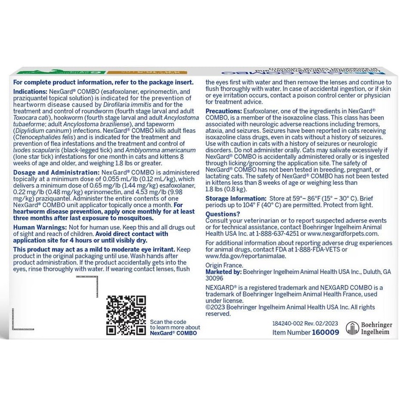 Rx Nexgard Combo Topical for Cats, 5.6-16.5lbs, 6pk
