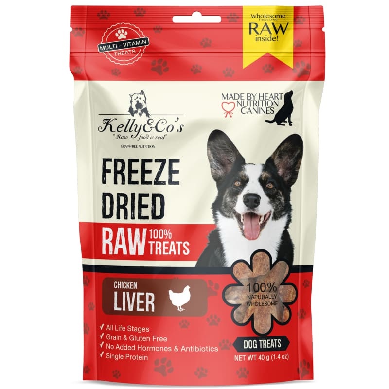 [2 FOR $14] Kelly & Co’s Chicken Liver Freeze-Dried Raw Dog Treats 40g