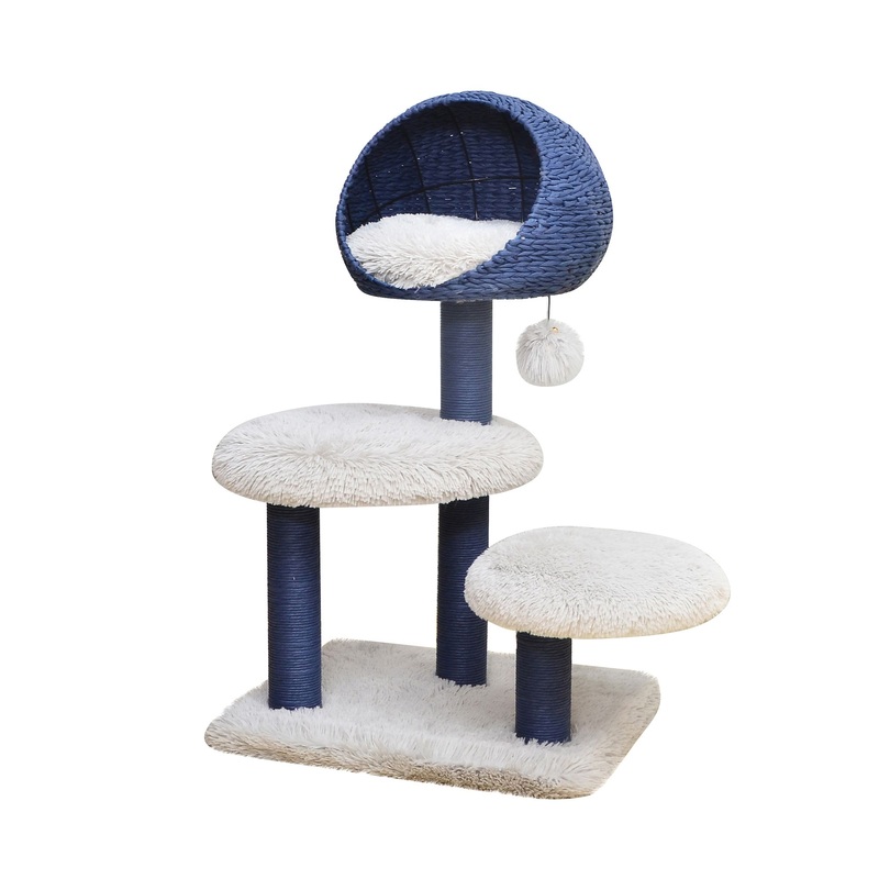 PetPals 40-in Galaxy Blue Cat Tree, White & Blue