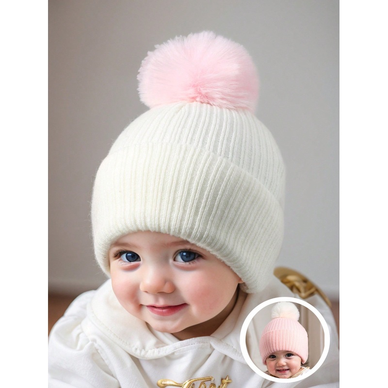 1 Piece Newborn Baby Winter Warm Hat 1-3Y  Knit Brimless Cute Black Babies Beanie