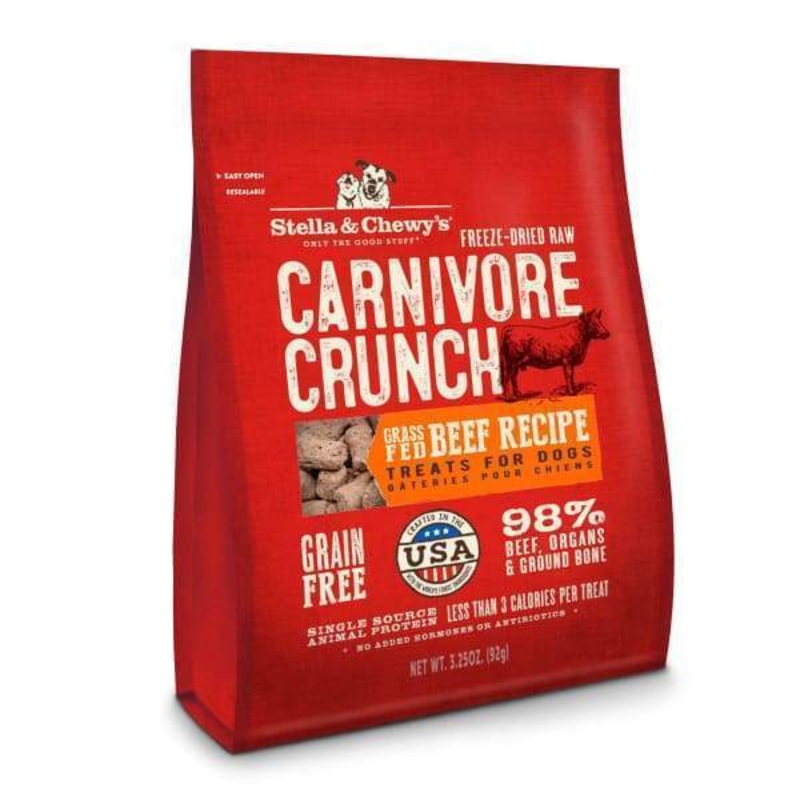 [20% OFF]Stella & Chewy’s Carnivore Crunch Beef Freeze Dried Raw Dog Treats 3.25oz