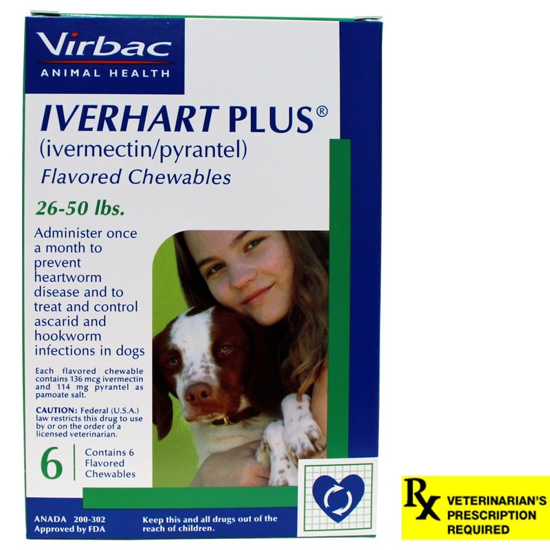 Iverhart Plus Rx  26-50 lbs  6 Month